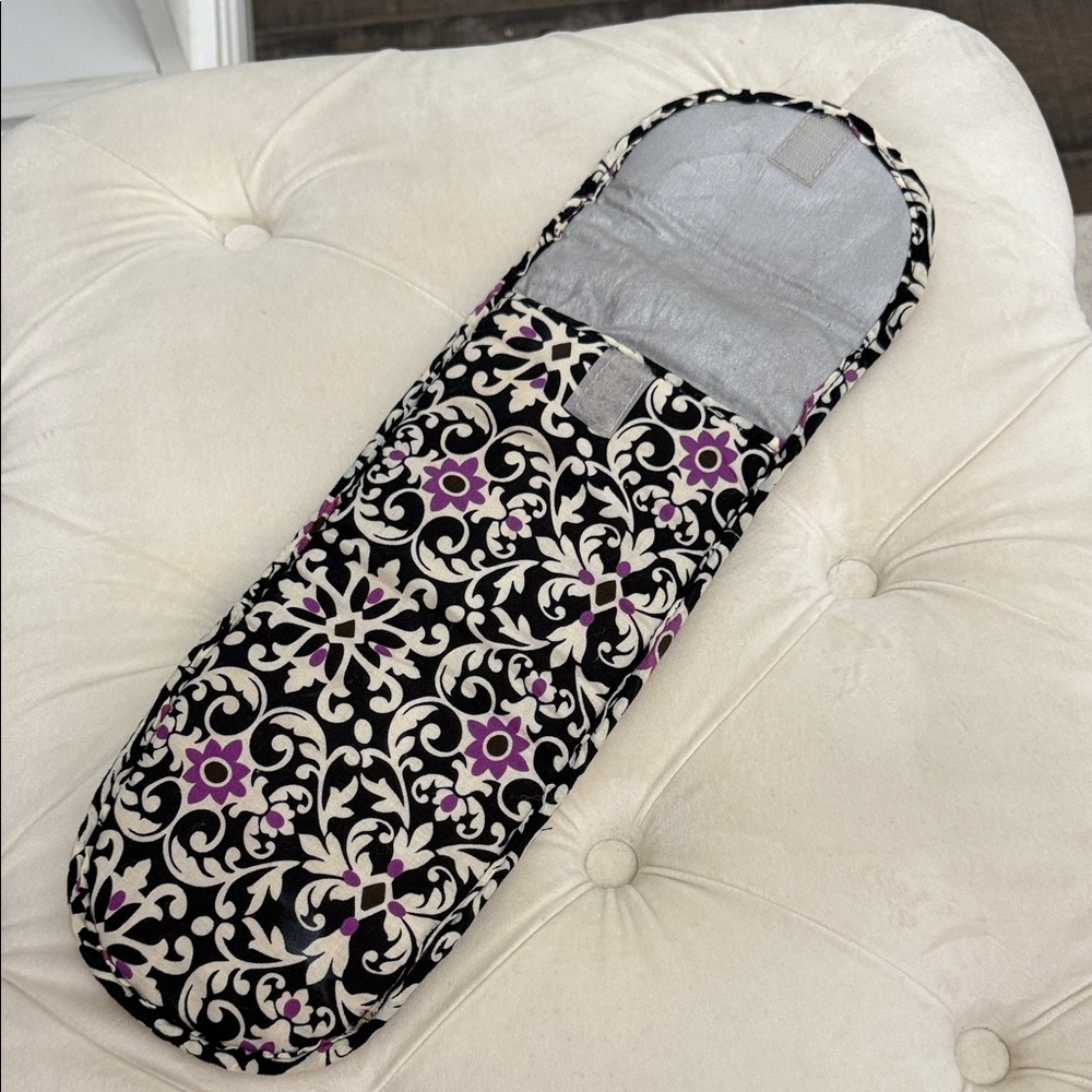 Floral Black and Purple straightener sleeve